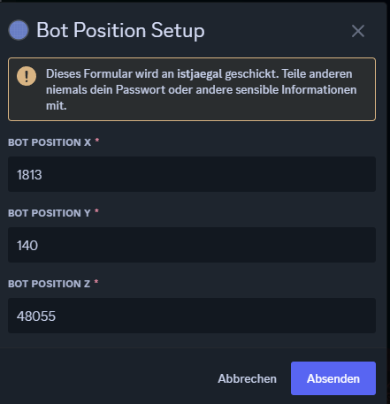 Bot-Position Setup