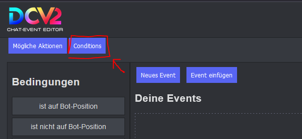 Conditions hinzufügen